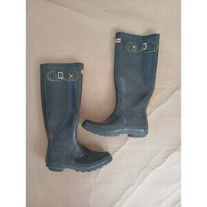 HUNTER Womens 9 Tall Rain Boots Brown 17” Height Equestrian Outdoors